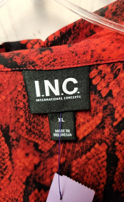 NWT INC Women's Size XL Red Long Sleeve Top