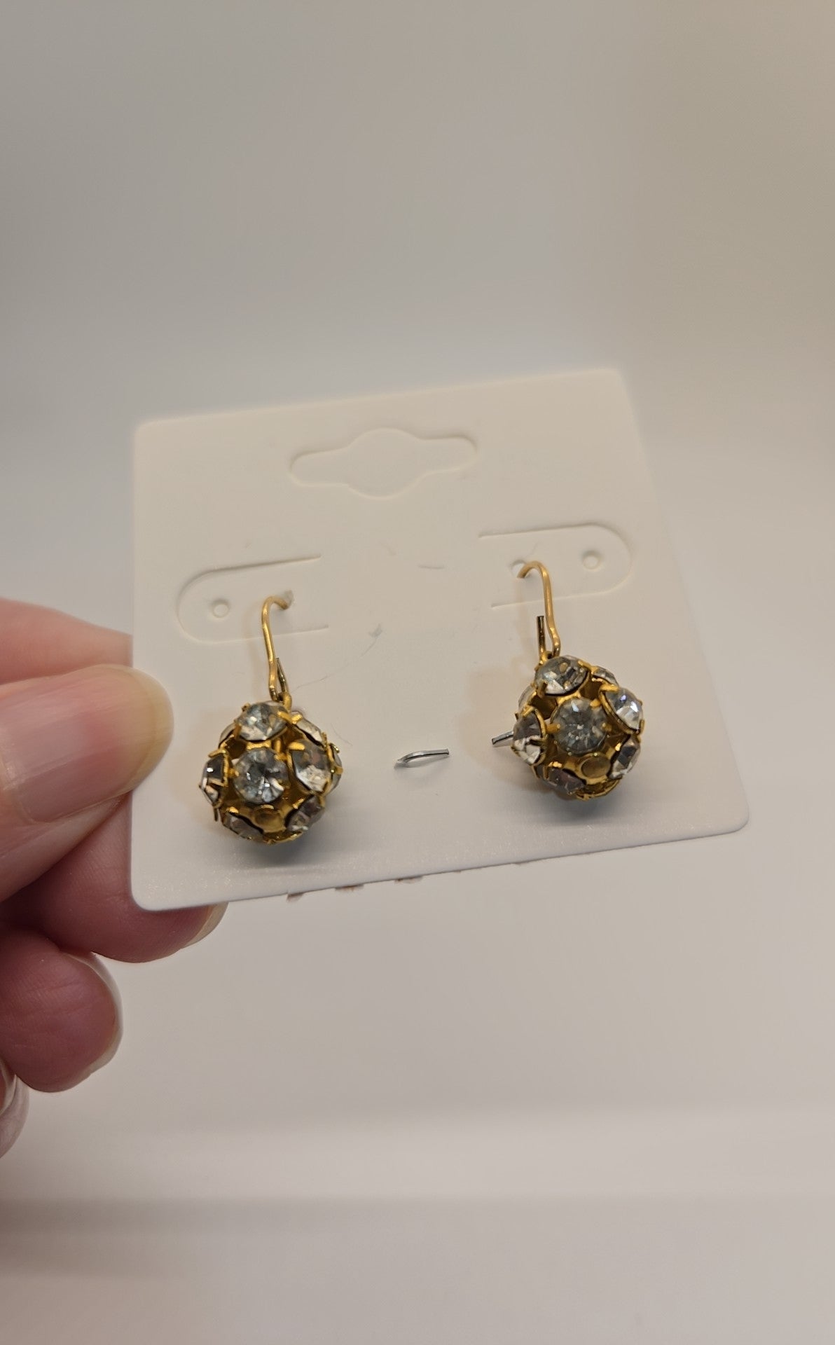 Gold Crystal 14K GF Ball Earrings
