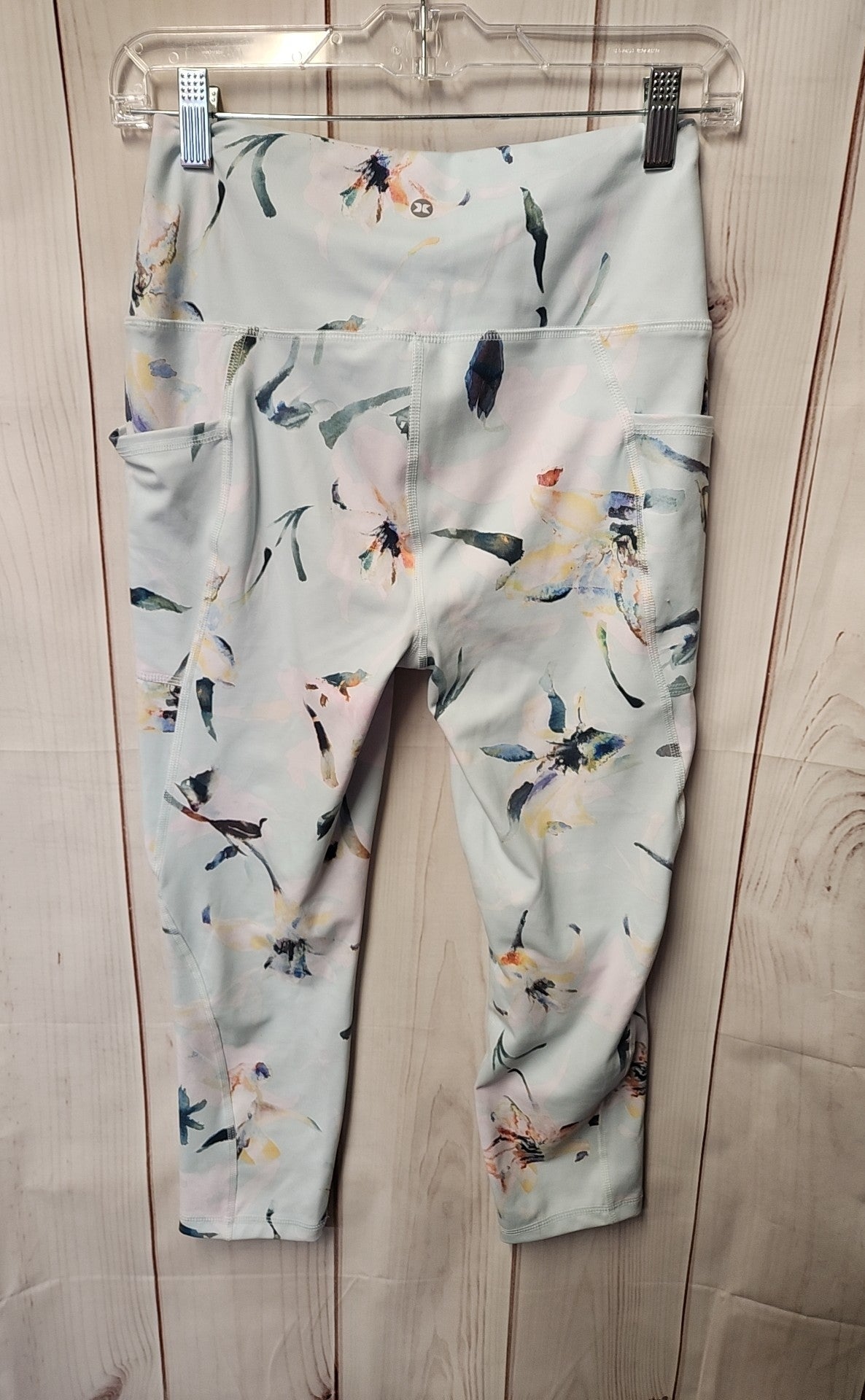 Rbx Women's Size M Light Blue Floral Leggings