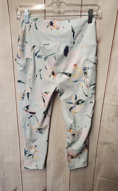 Rbx Women's Size M Light Blue Floral Leggings