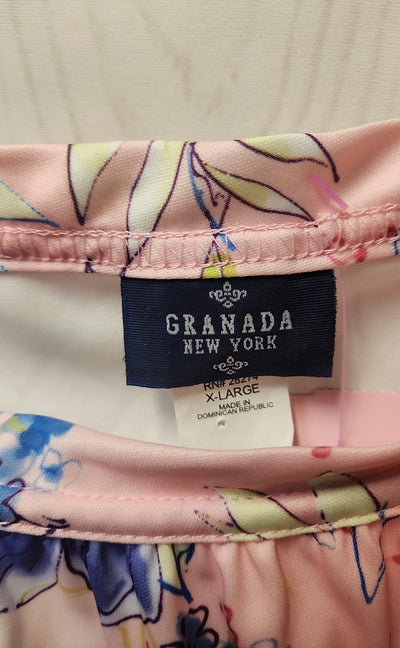 Granada Women's Size XL Pink Floral Sleeveless Top