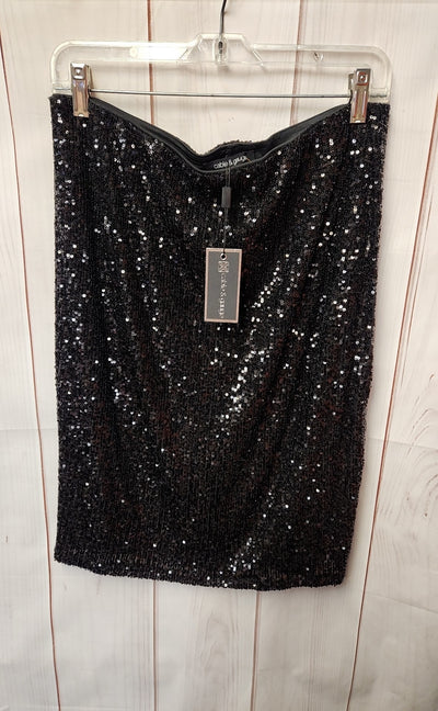 NWT Cable & Gauge Women's Size M Black Sequined Skirt