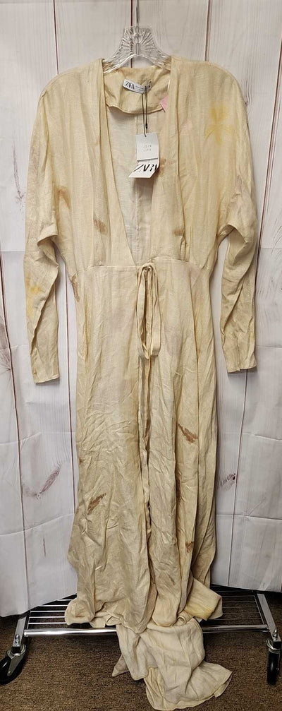 NWT Zara Women's Size M/L Beige Kimono Robe