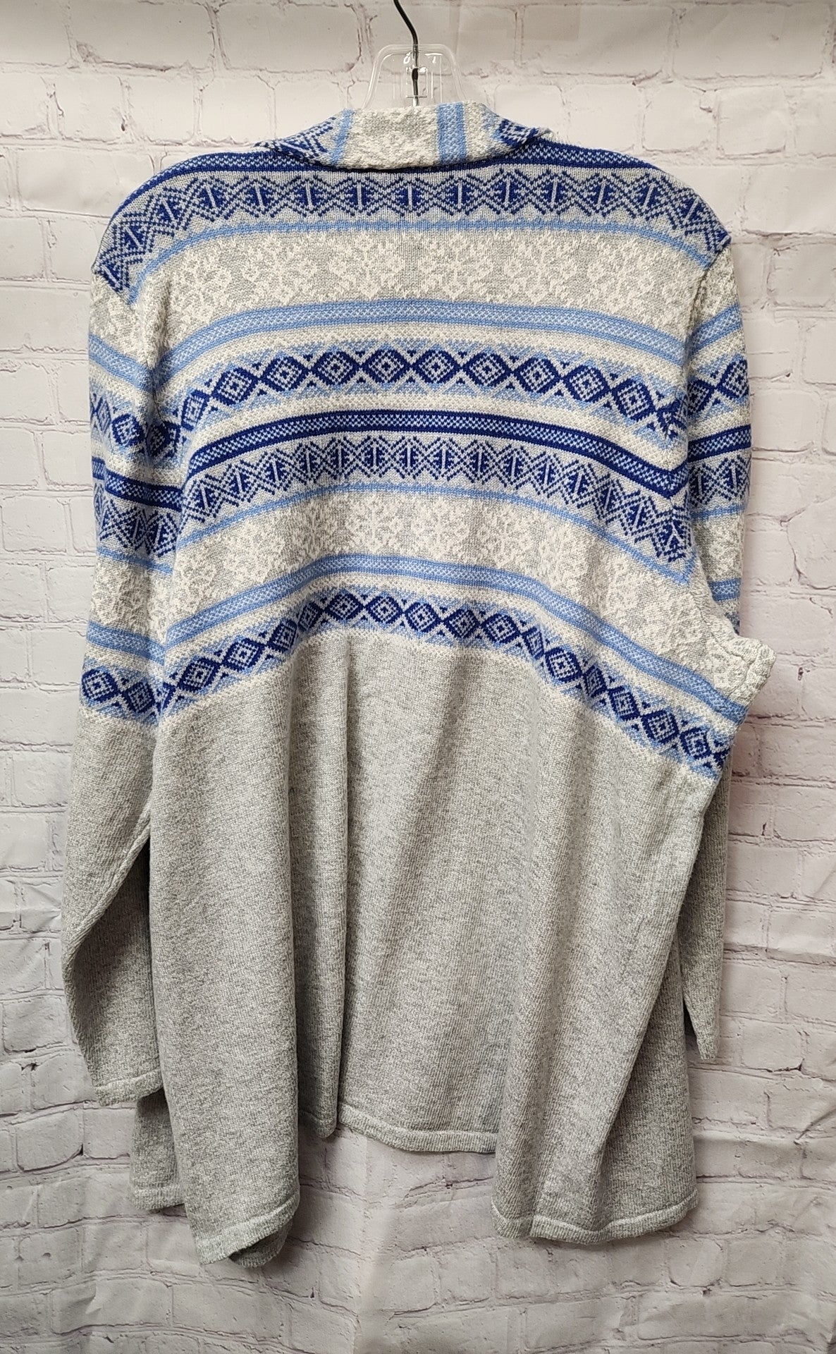 Talbots Women's Size 2X Gray & Blue Cardigan