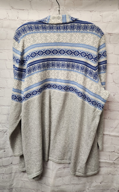 Talbots Women's Size 2X Gray & Blue Cardigan