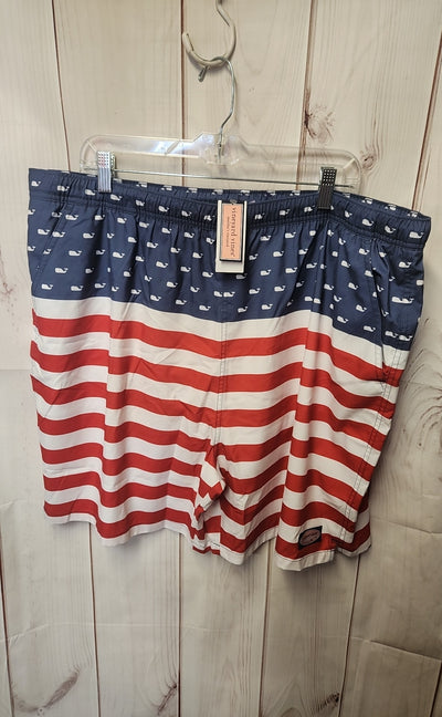 NWT Vineyard Vines Men's Size 2X Red & Blue Swim Trunks
