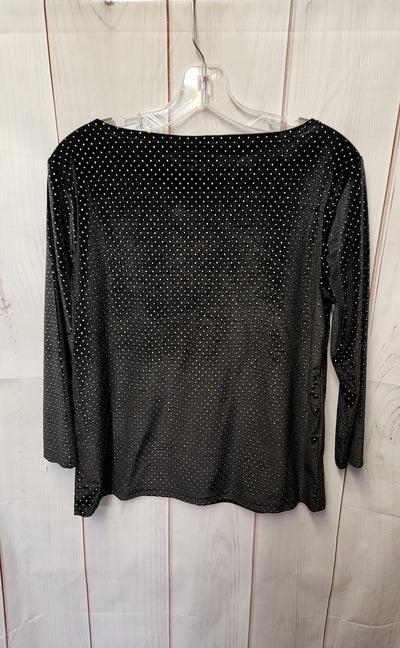 NWT Ann Taylor Women's Size M Black 3/4 Sleeve Top