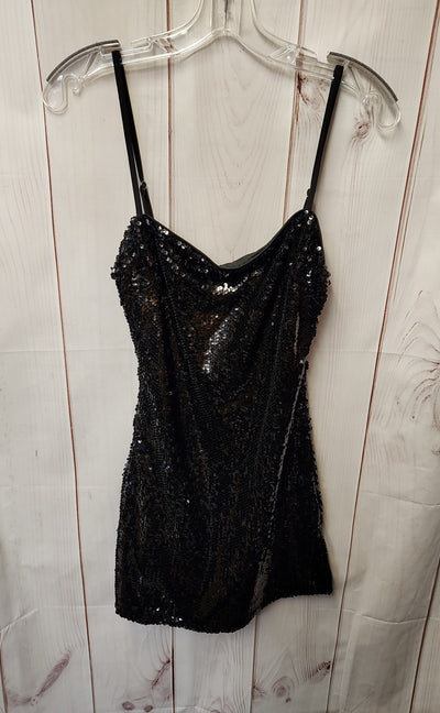 NWT Princess Polly Women's Size 2 Black Sequined After Dark Mini Dress