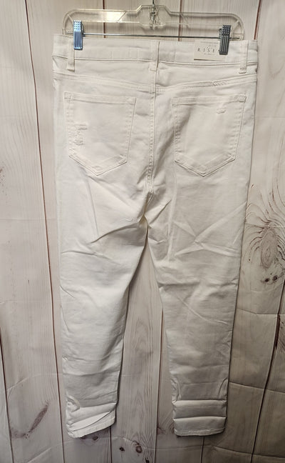 NWT Risen Los Angeles Women's Size 31 White Jeans Distressed Ankle Color Skinny