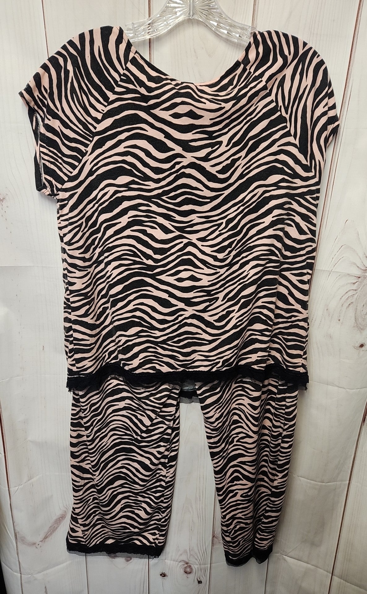 Essentials by A.B.S. Women's Size L Pink Animal Print Pajamas