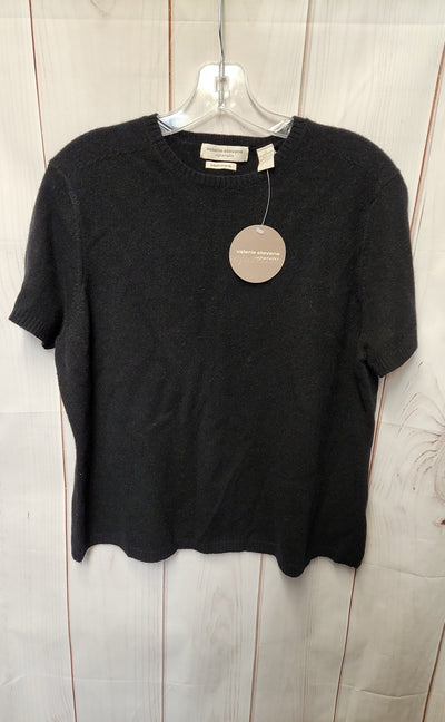 NWT Valerie Stevens Women's Size XL Black Cashmere Short Sleeve Top