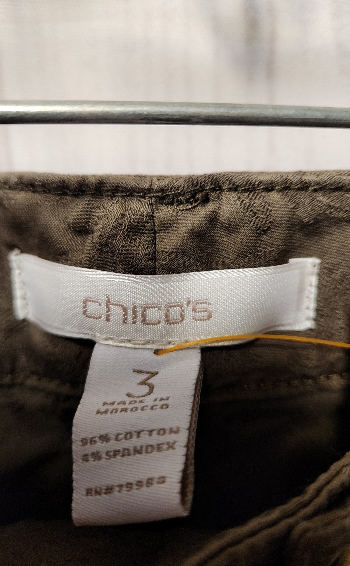 NWT Chico's Women's Size 3 = US 16 Olive Green Pants