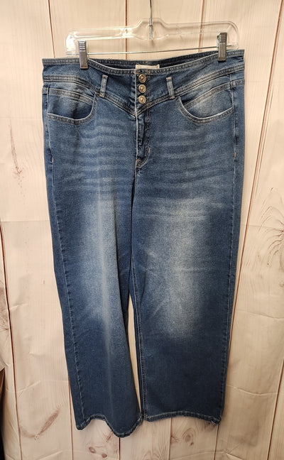 Nicole Miller Women's Size 31 (11-12) Blue Jeans Soho High Rise Wide Leg Crop