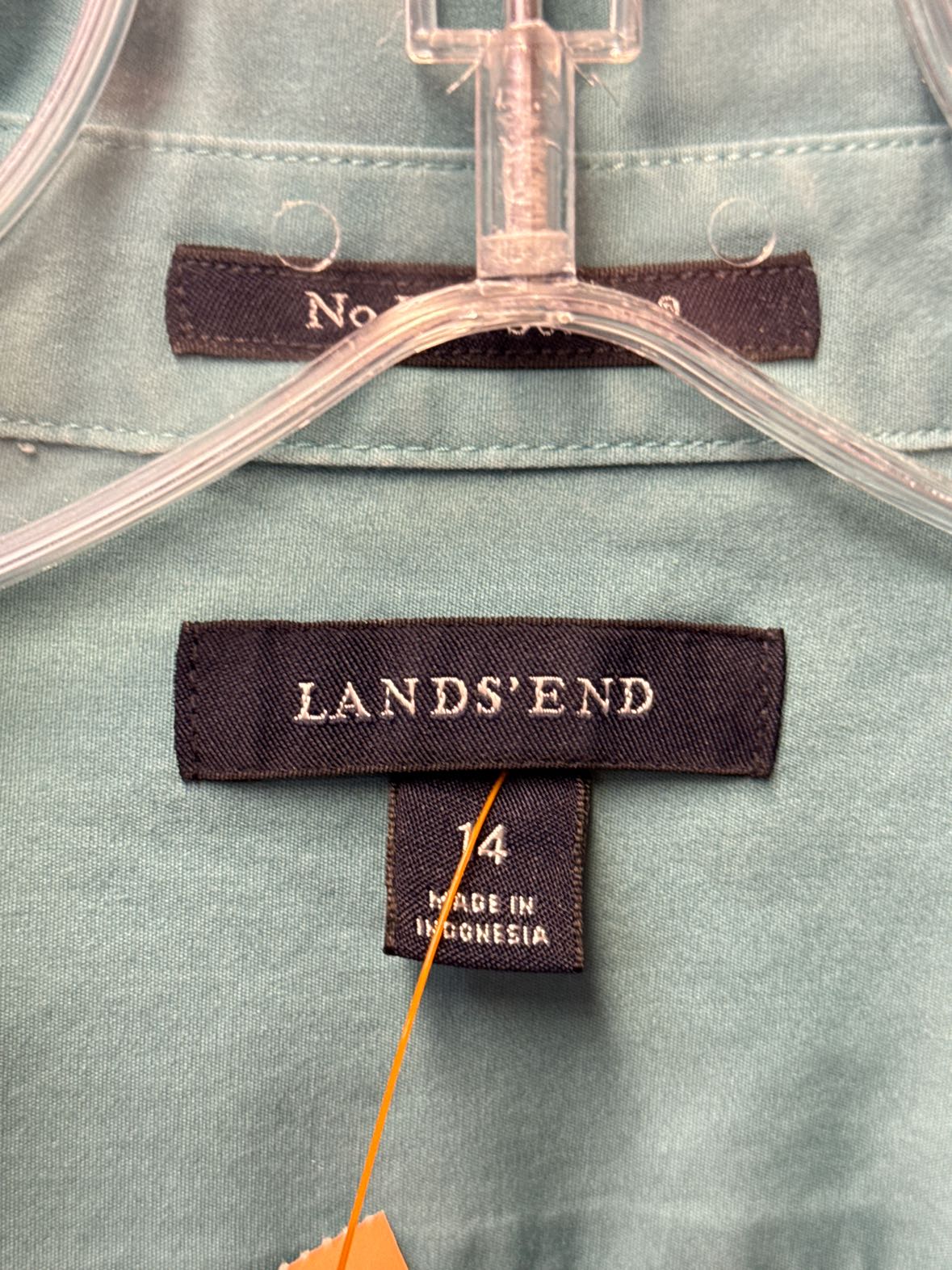 Lands End Women's Size 14 Teal Long Sleeve Top