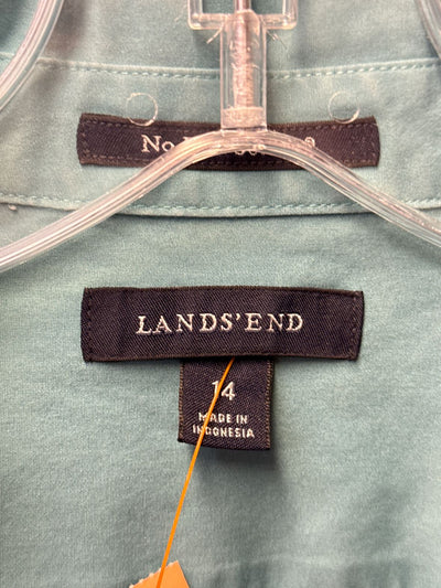 Lands End Women's Size 14 Teal Long Sleeve Top