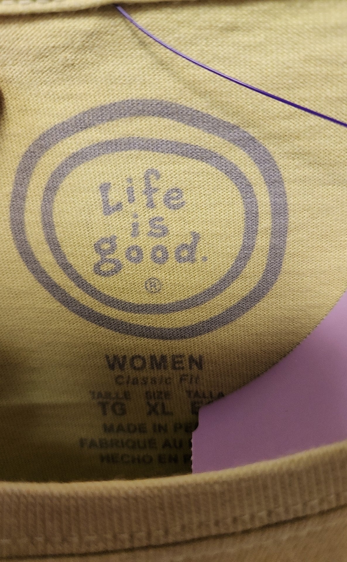 Life Is Good Women's Size XL Green Short Sleeve Top