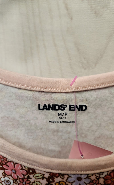 Lands End Women's Size M Petite Pink Floral Sleeveless Top