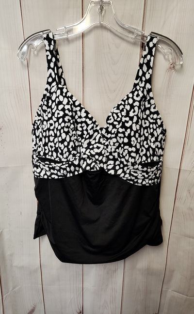 Lands End Women's Size 18 Black Swim Top