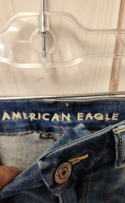 American Eagle Women's Size 27 (3-4) Blue Shorts Curvy Hi-Rise Shortie