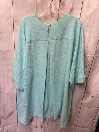 NWT Melissa McCarthy Women's Size 1X Blue Short Sleeve Top