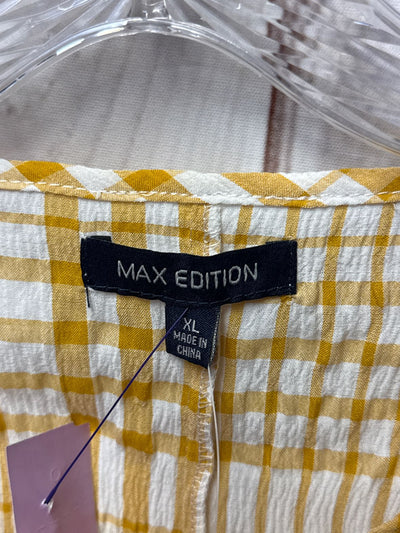 NWT Max Edition Women's Size XL Yellow Short Sleeve Top