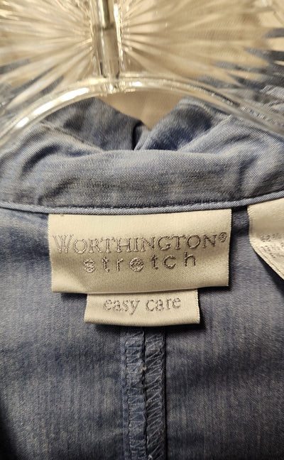 Worthington Women's Size 14 Blue Long Sleeve Top
