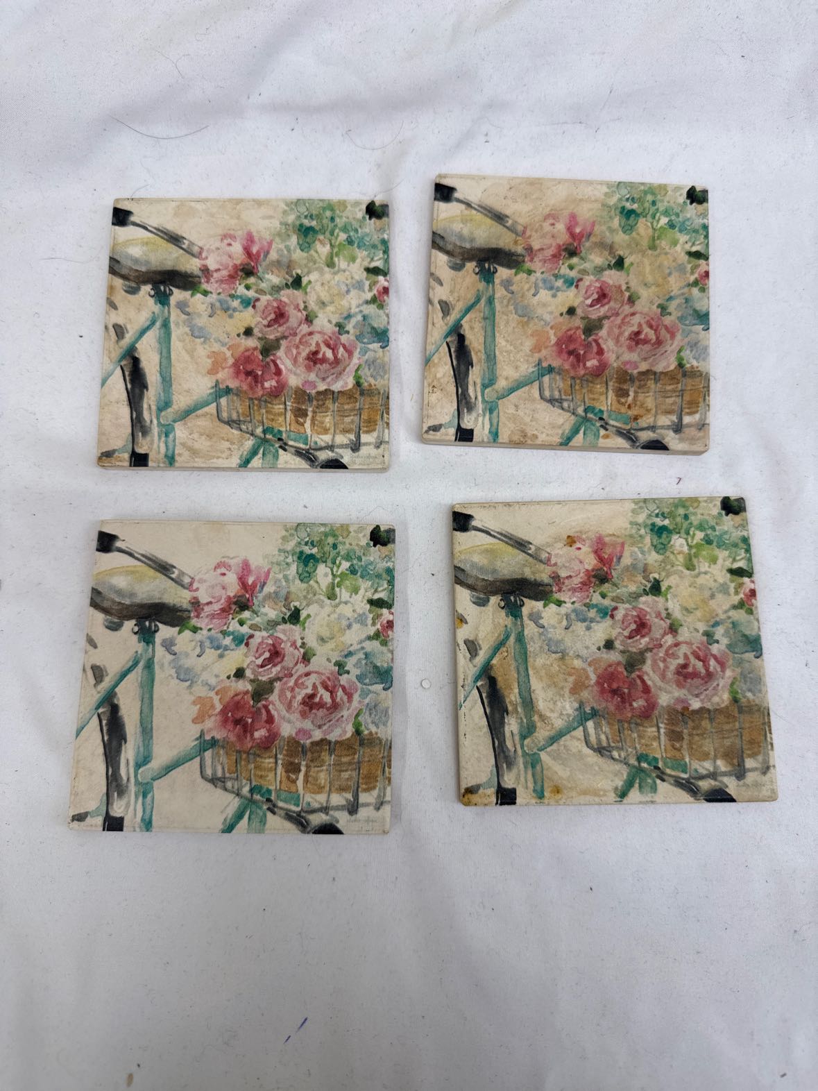 4PCS Floral Coasters
