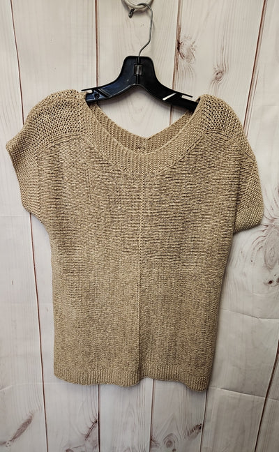 Cable & Gauge Women's Size S Brown Knit Short Sleeve Top