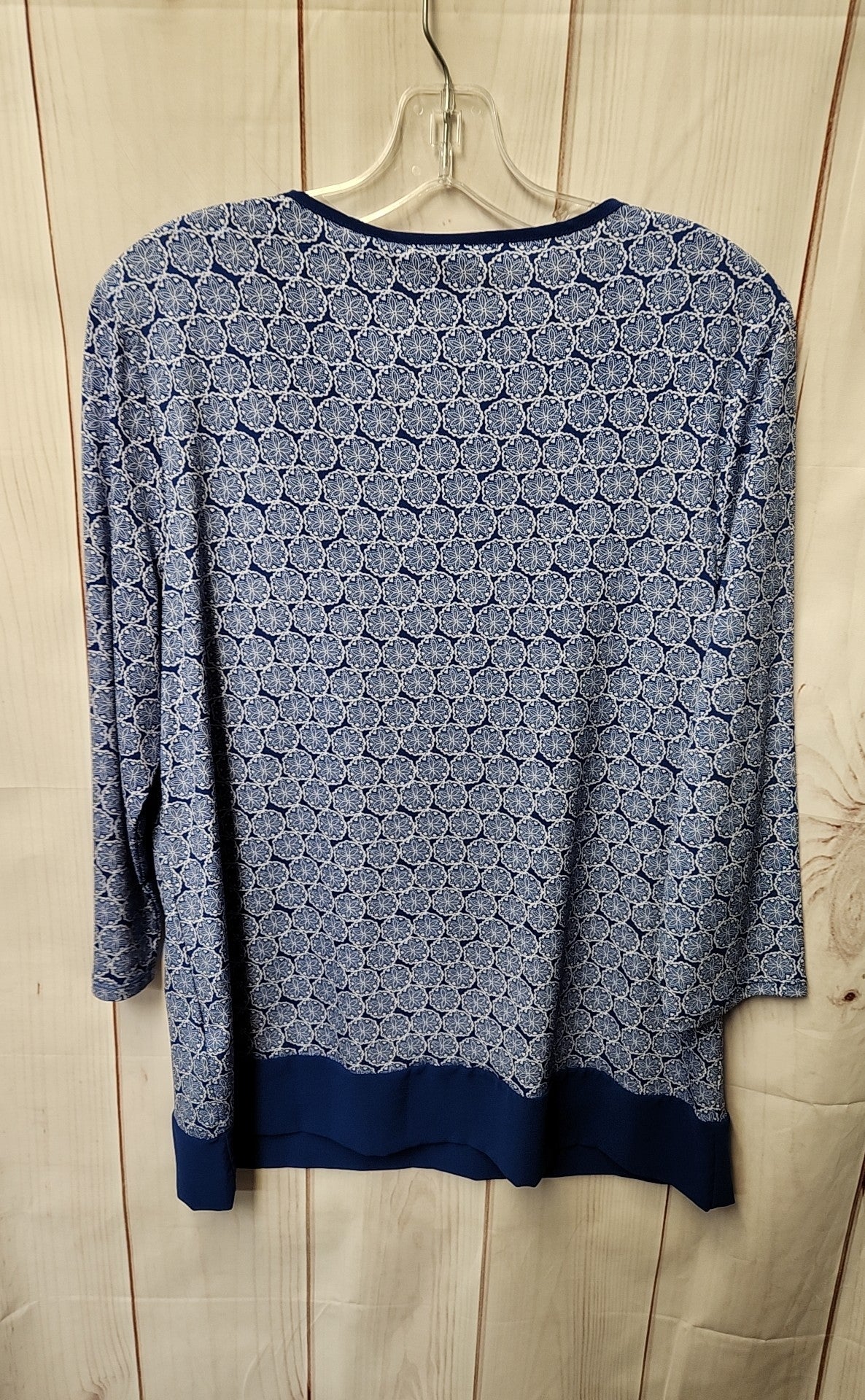 Chico's Women's Size 1 = US M Blue 3/4 Sleeve Top
