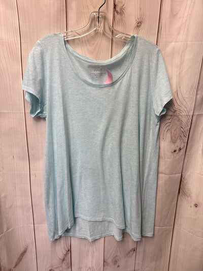 Pure Jill Women's Size M Light Blue Short Sleeve Top