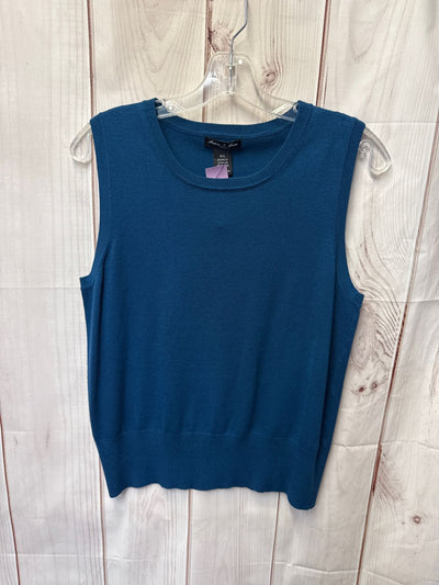 Audrey & Grace Women's Size L Petite Blue Sleeveless Top