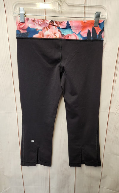 Lululemon Women's Size 4 Black Floral Active Capris