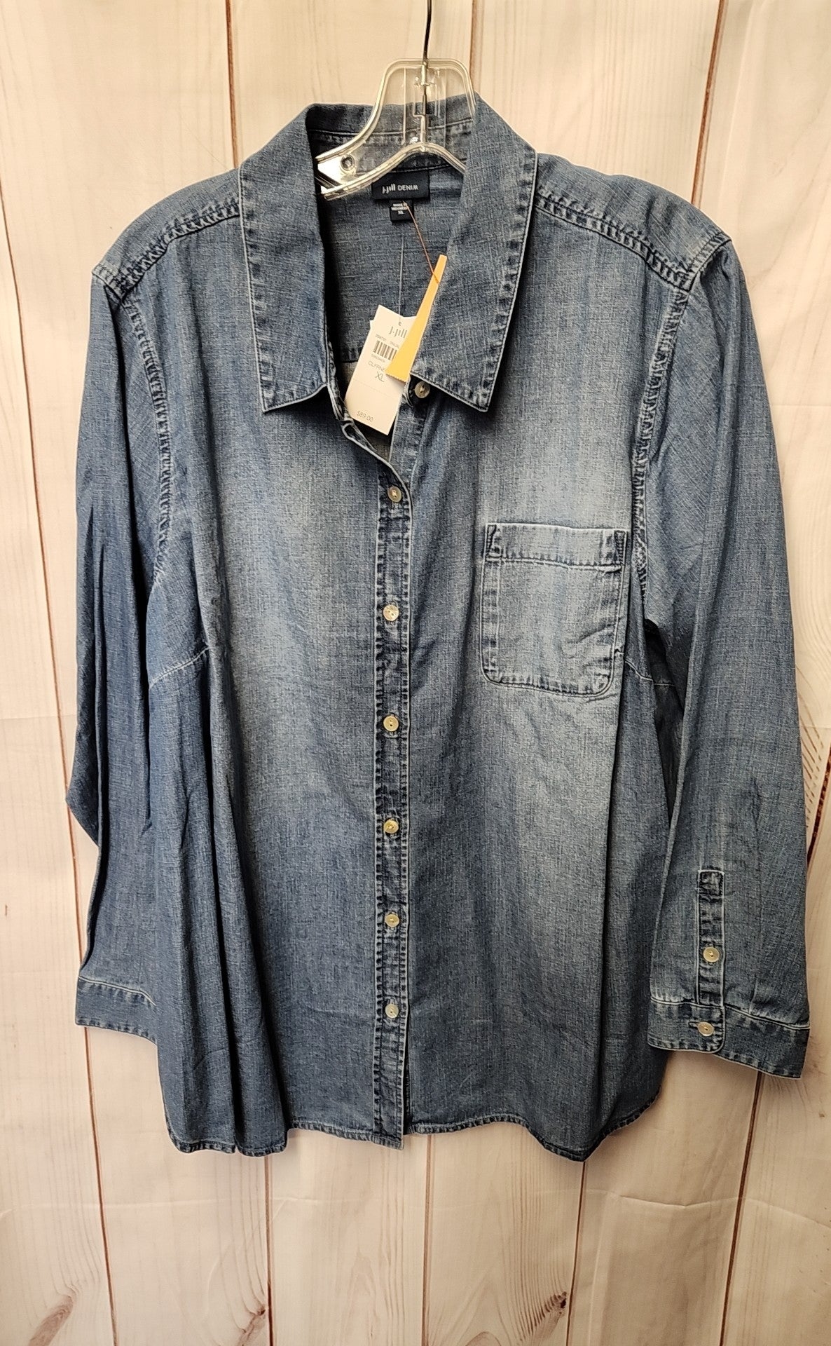 NWT J Jill Women's Size XL Blue Long Sleeve Top