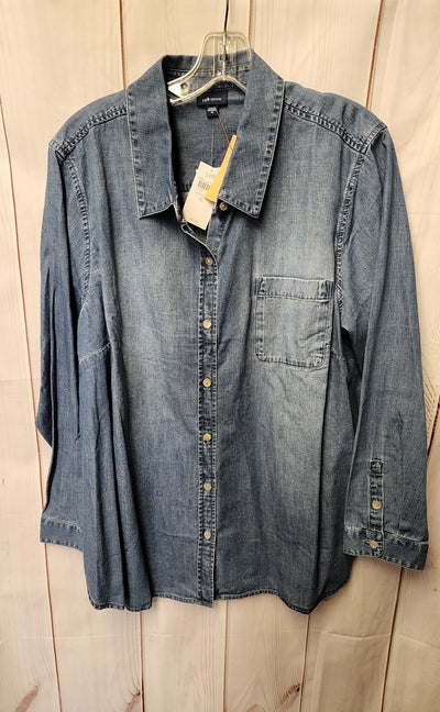 NWT J Jill Women's Size XL Blue Long Sleeve Top
