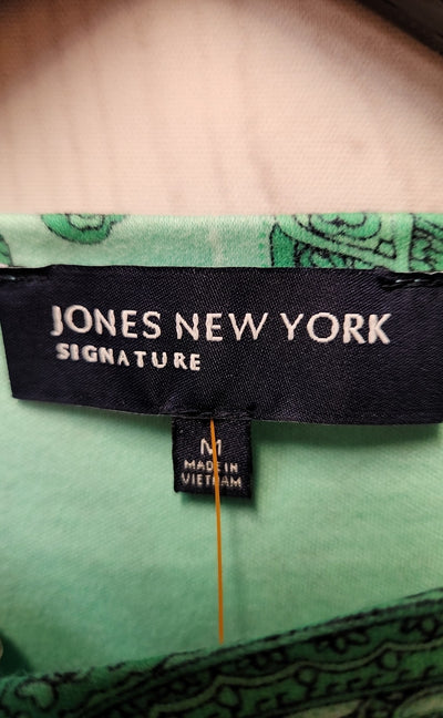 Jones New York Women's Size M Green 3/4 Sleeve Top