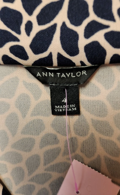 Ann Taylor Women's Size 4 Blue & Beige Dress