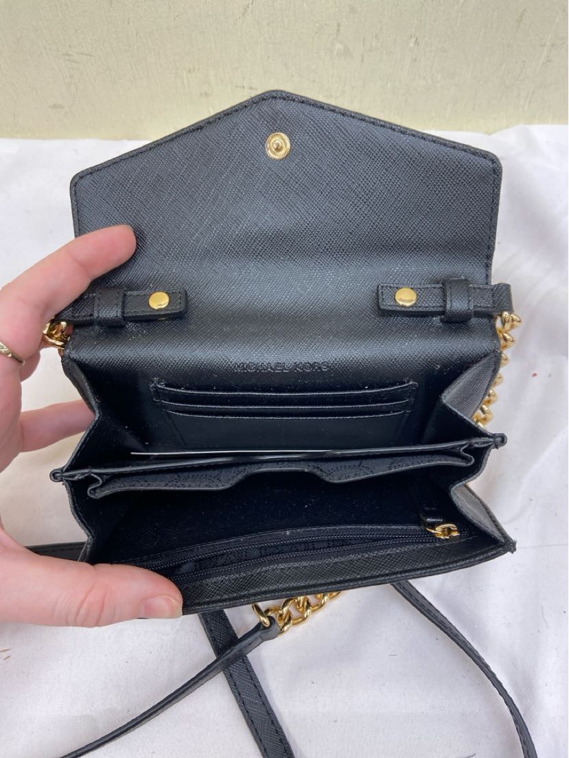 Michael Kors Black Leather Purse Bag