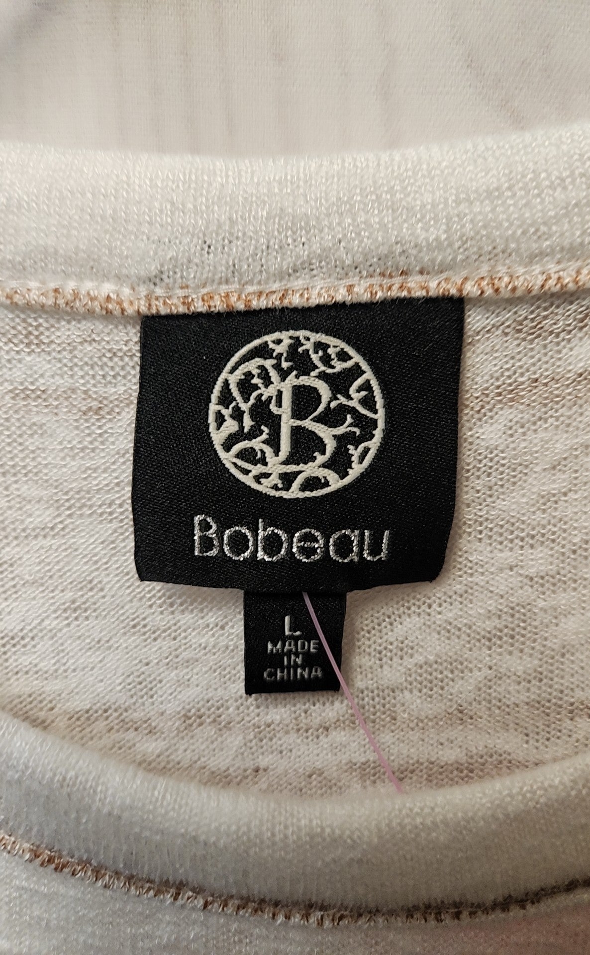 Bobeau Women's Size L White Short Sleeve Top