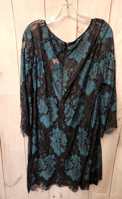 Rachel Women's Size 20 Black & Blue Dress