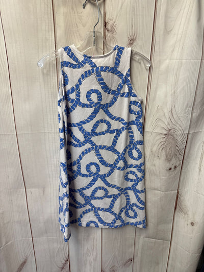 Mahi Gold Girl's Size 10 White & Blue Dress