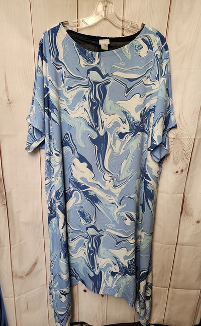 Chico's Women's Size 2 = US 12/14 Blue Dress