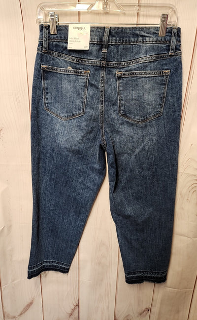 NWT Sonoma Women's Size 8 Petite Blue Jeans Slim Ankle