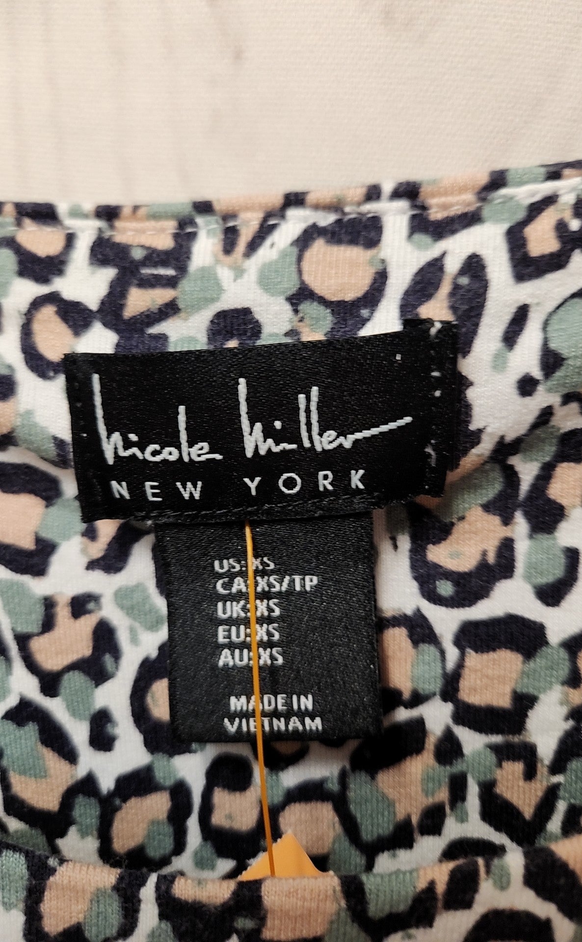 Nicole Miller Women's Size XS Green Animal Print Dress