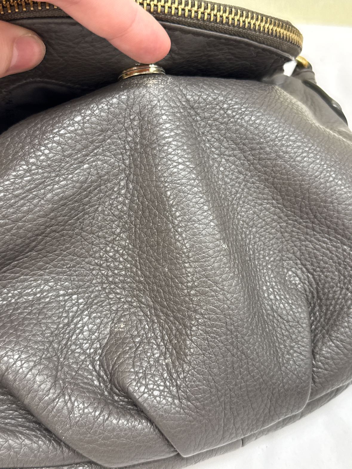 Marc by Marc Jacobs Gray Leather Purse Bag AS IS - small stains