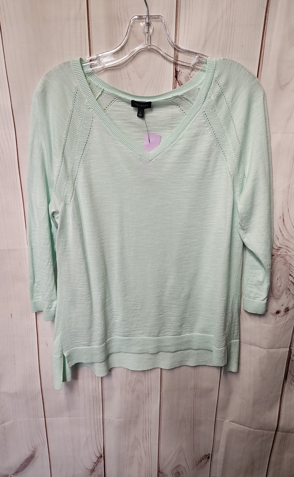 Talbots Women's Size L Mint 3/4 Sleeve Top