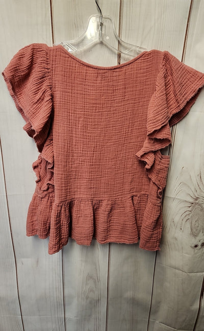 American Eagle Women's Size M Red Short Sleeve Top