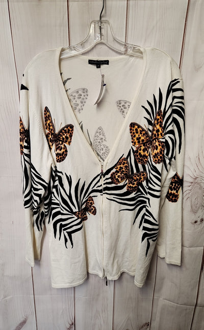 Pierri Women's Size 2X White Cardigan