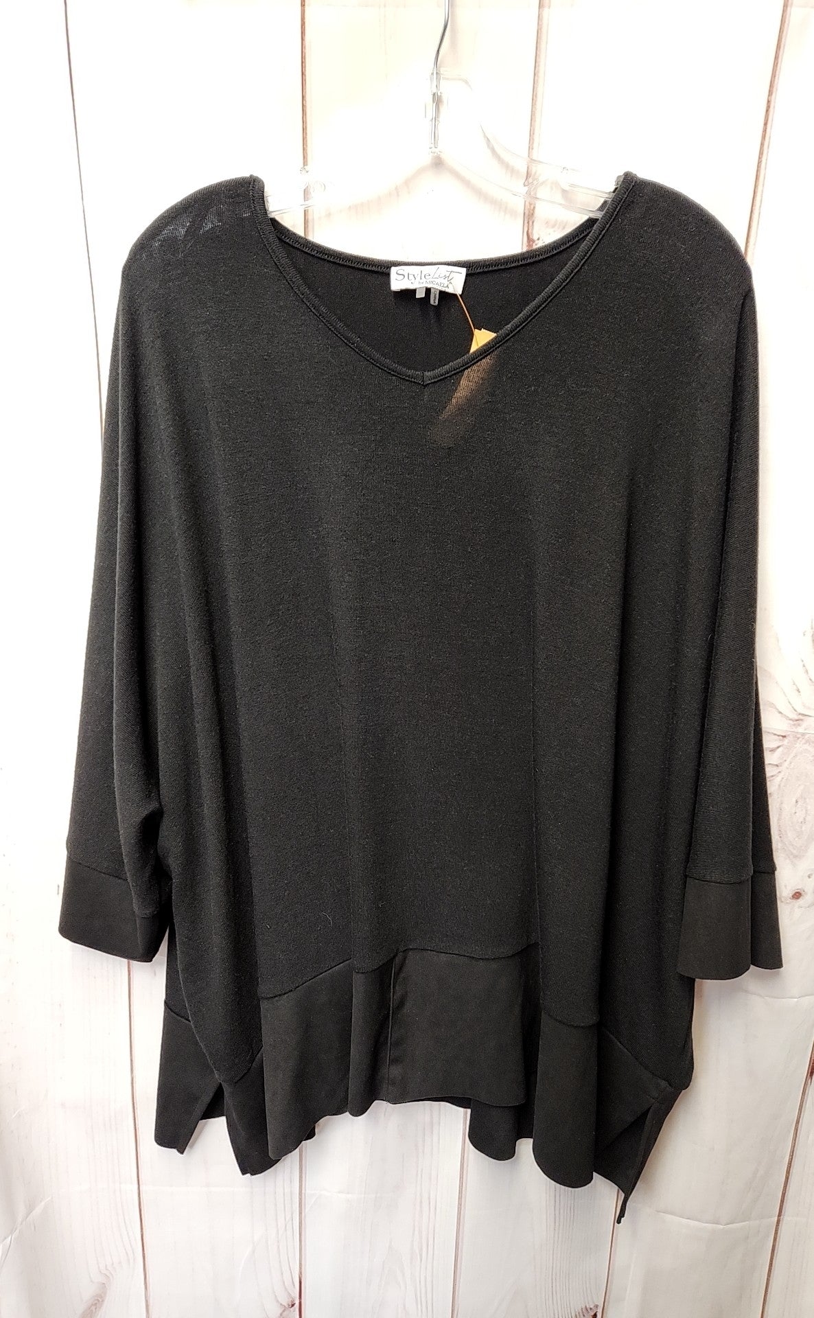 StyleList by Micaela Women's Size M Black Short Sleeve Top