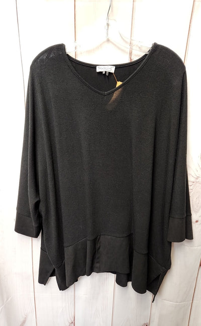 StyleList by Micaela Women's Size M Black Short Sleeve Top
