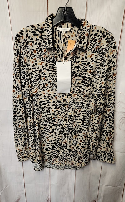 NWT Beach Lunch Lounge Women's Size M Brown Animal Print Long Sleeve Top